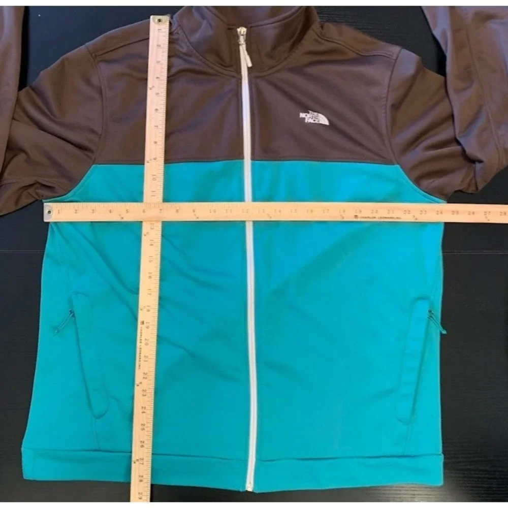 The North Face Full Zip Sweatshirt Teal/Brown Logo Athletic Gorpcore Men's XL